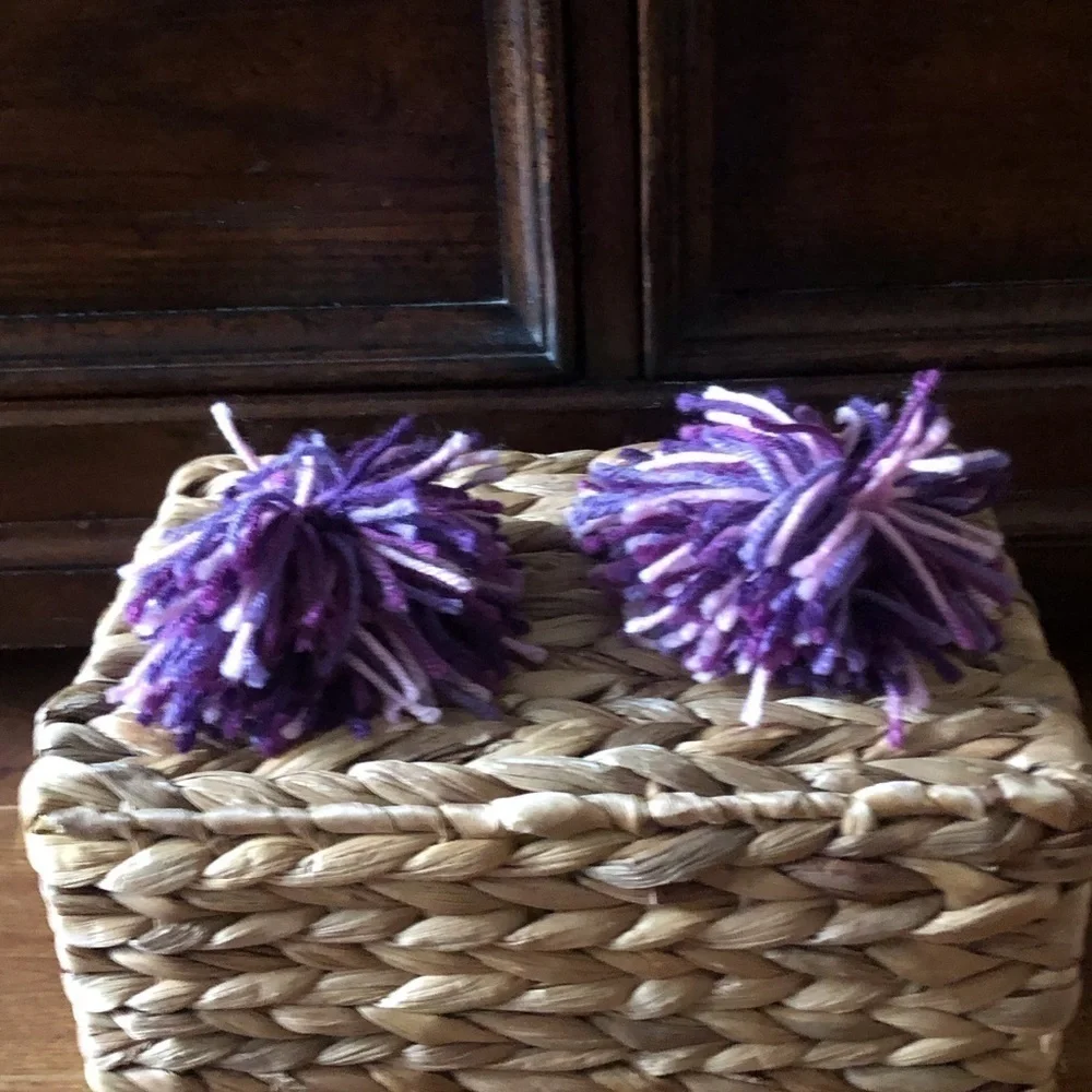Handmade mini yarn pompoms